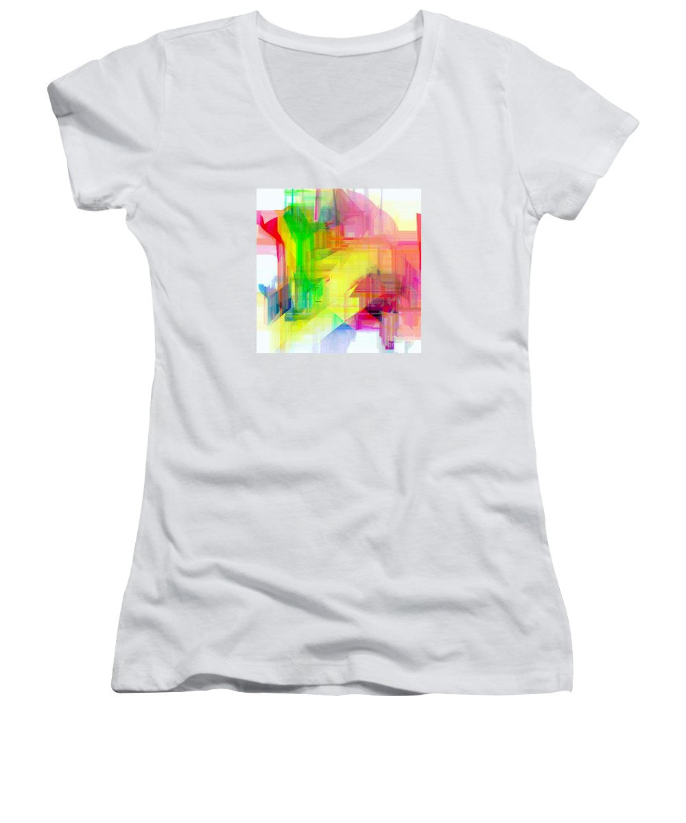 Women's V-Neck T-Shirt (Junior Cut) - Abstract 9509