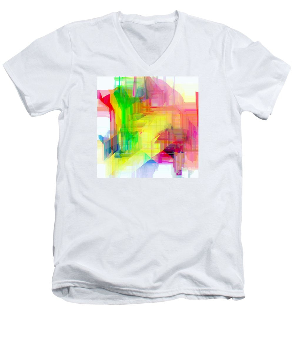 Men's V-Neck T-Shirt - Abstract 9509