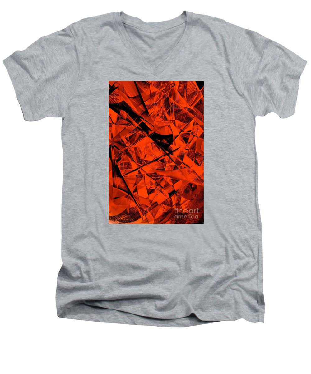 Men's V-Neck T-Shirt - Abstract 9535