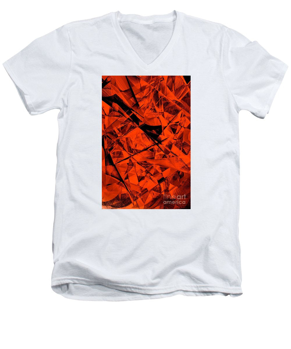 Men's V-Neck T-Shirt - Abstract 9535