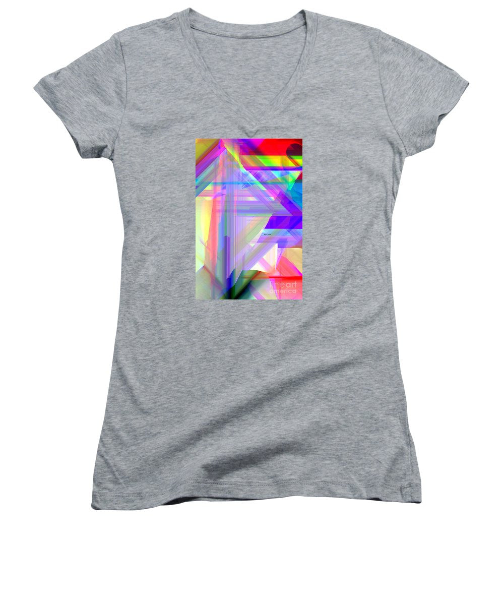 Women's V-Neck T-Shirt (Junior Cut) - Abstract 9585