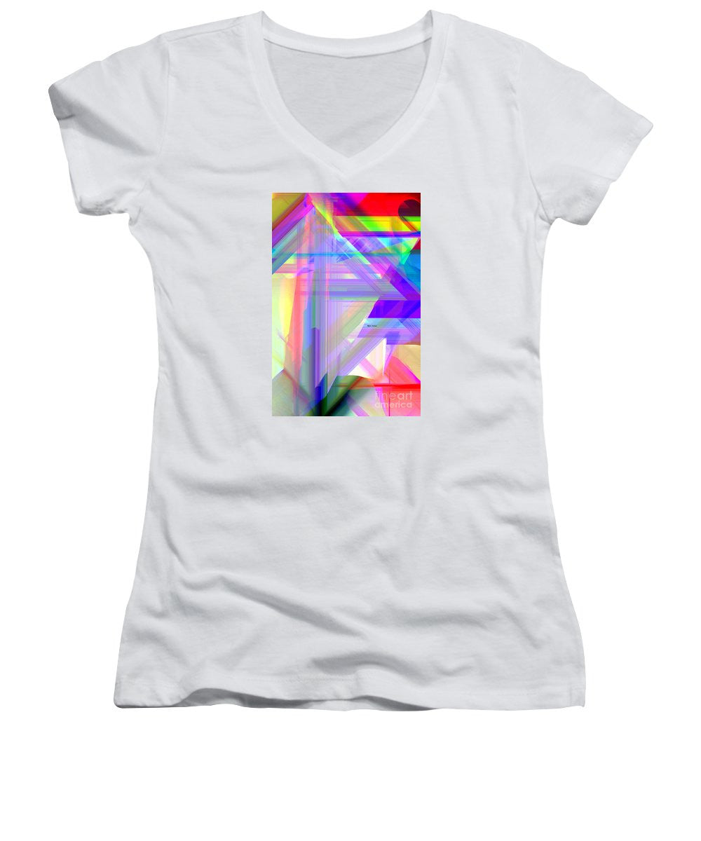Women's V-Neck T-Shirt (Junior Cut) - Abstract 9585
