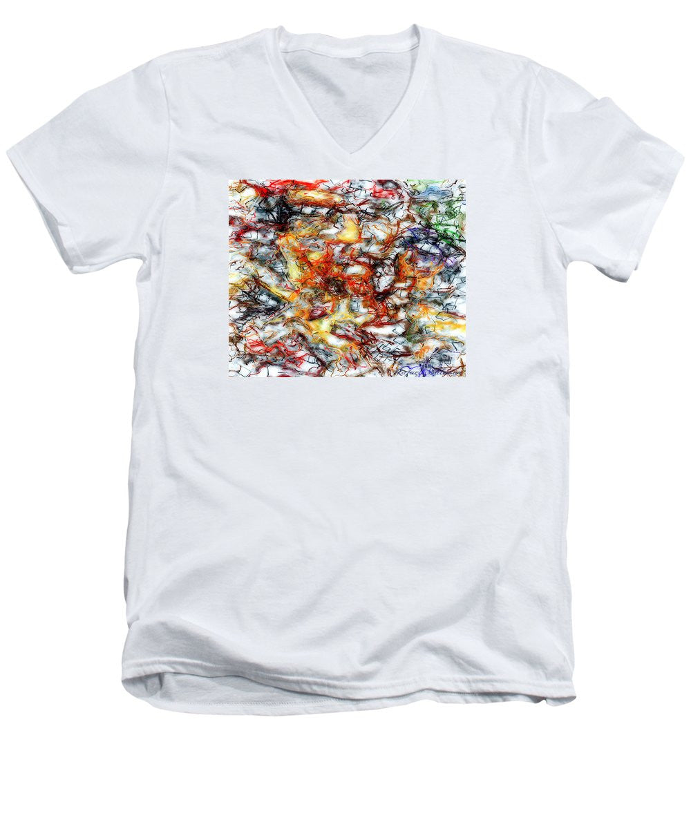 Men's V-Neck T-Shirt - Abstract 9591