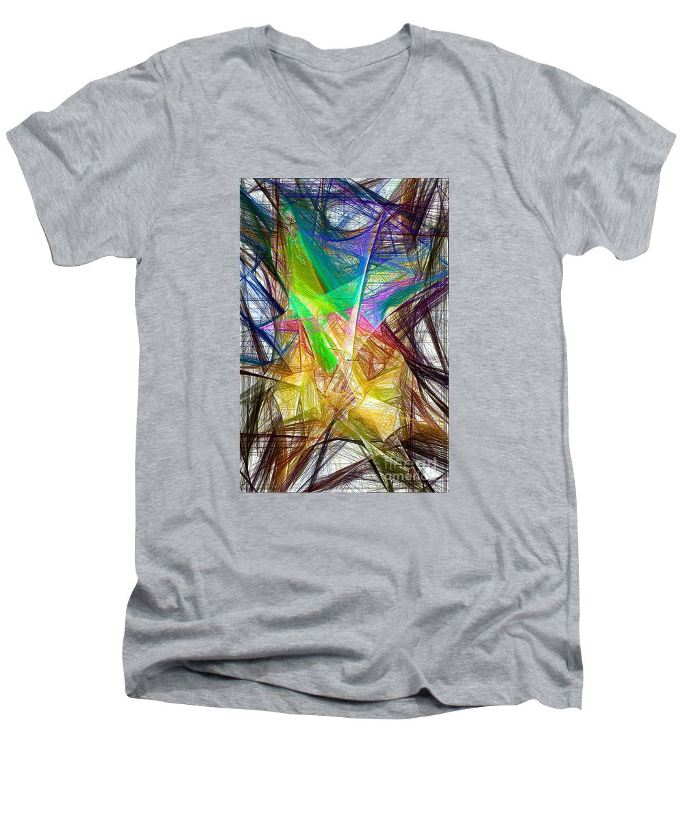 Men's V-Neck T-Shirt - Abstract 9618