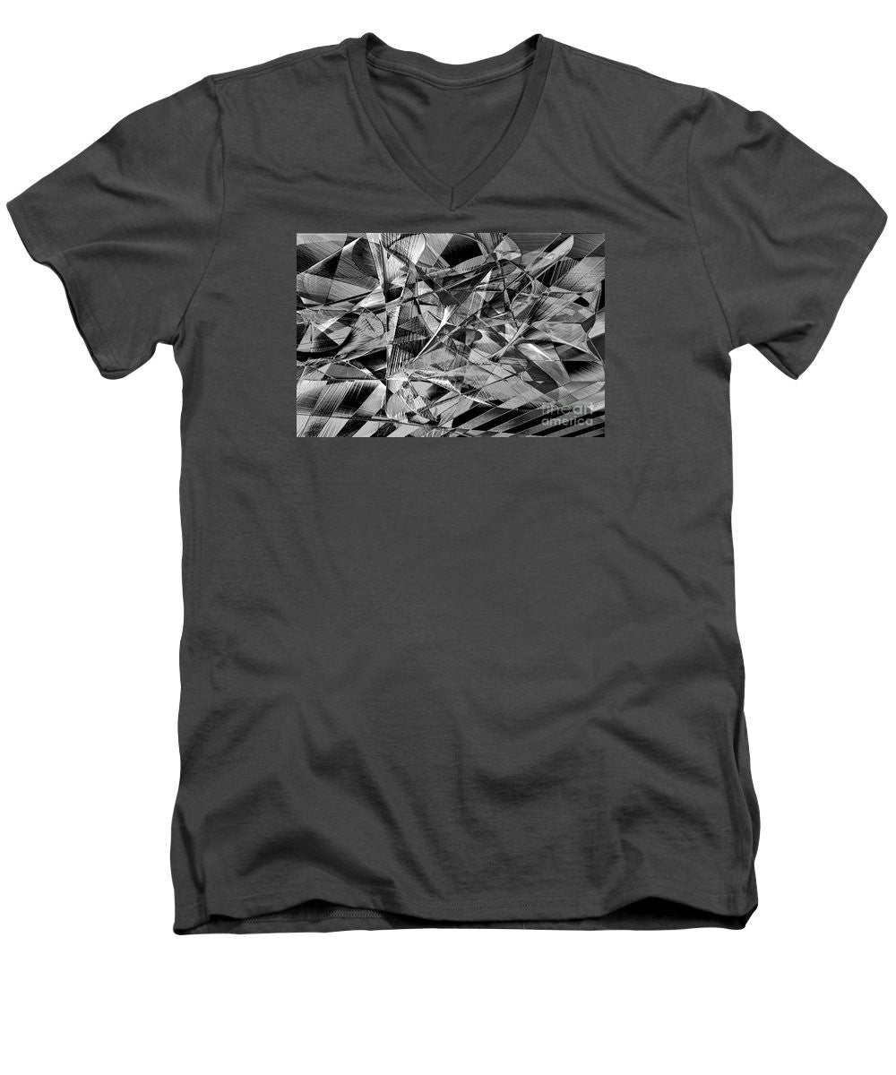 Men's V-Neck T-Shirt - Abstract 9637