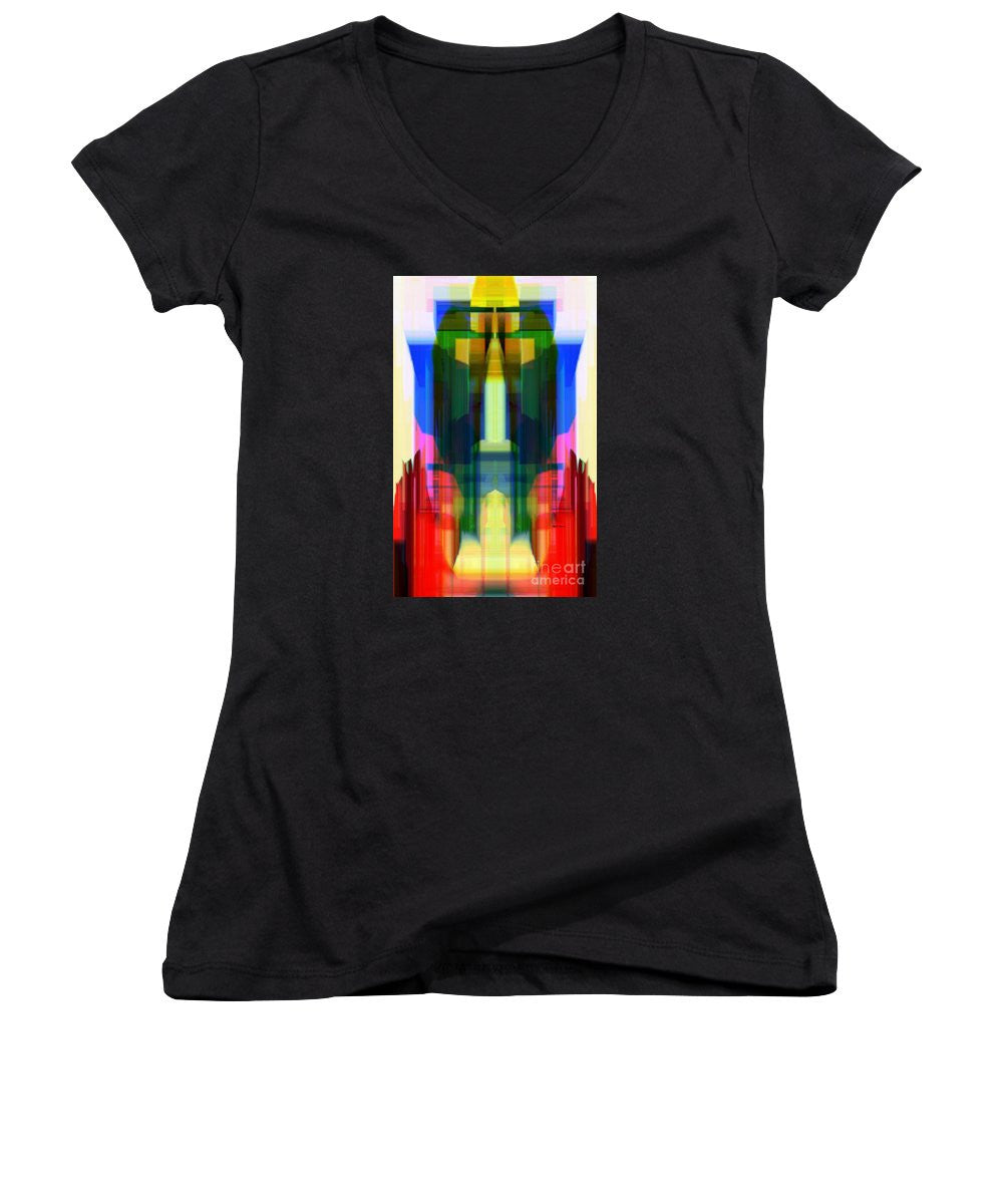 Women's V-Neck T-Shirt (Junior Cut) - Abstract 9739