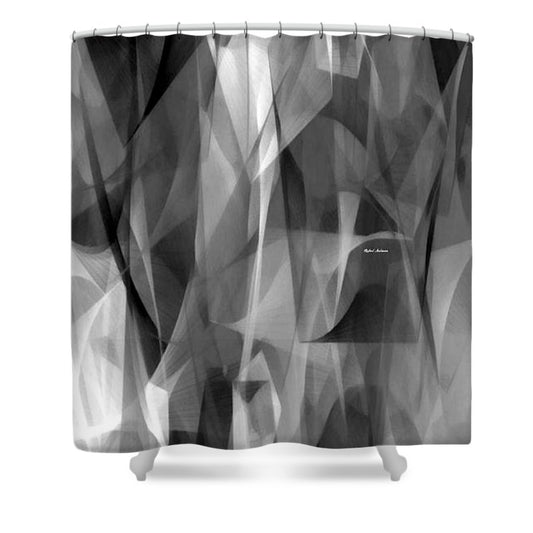 Abstract Black And White Symphony - Shower Curtain