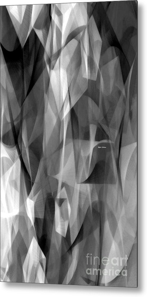 Abstract Black And White Symphony - Metal Print