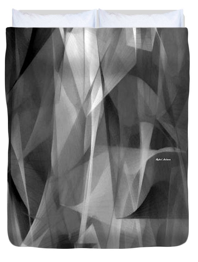 Abstract Black And White Symphony - Duvet Cover