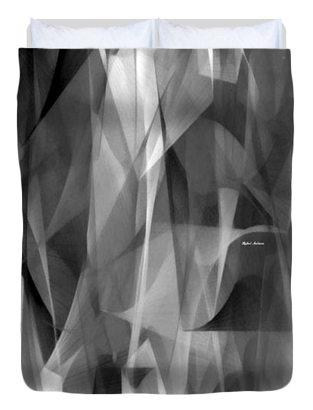 Abstract Black And White Symphony - Duvet Cover