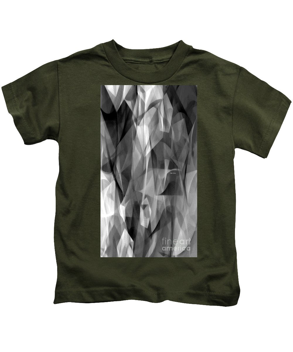 Abstract Black And White Symphony - Kids T-Shirt