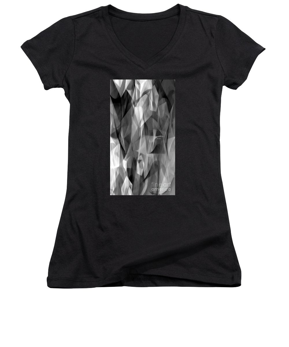 Abstract Black And White Symphony - Women's V-Neck T-Shirt
