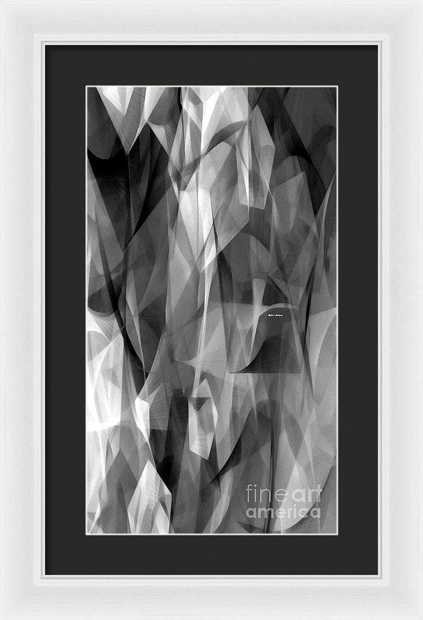 Abstract Black And White Symphony - Framed Print
