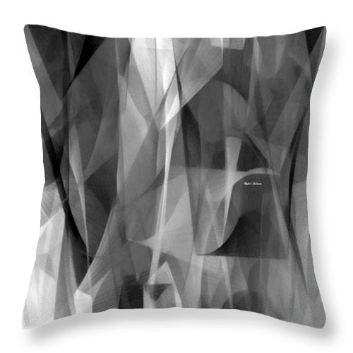 Abstract Black And White Symphony - Throw Pillow