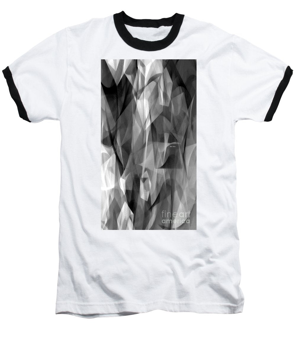 Abstract Black And White Symphony - Baseball T-Shirt