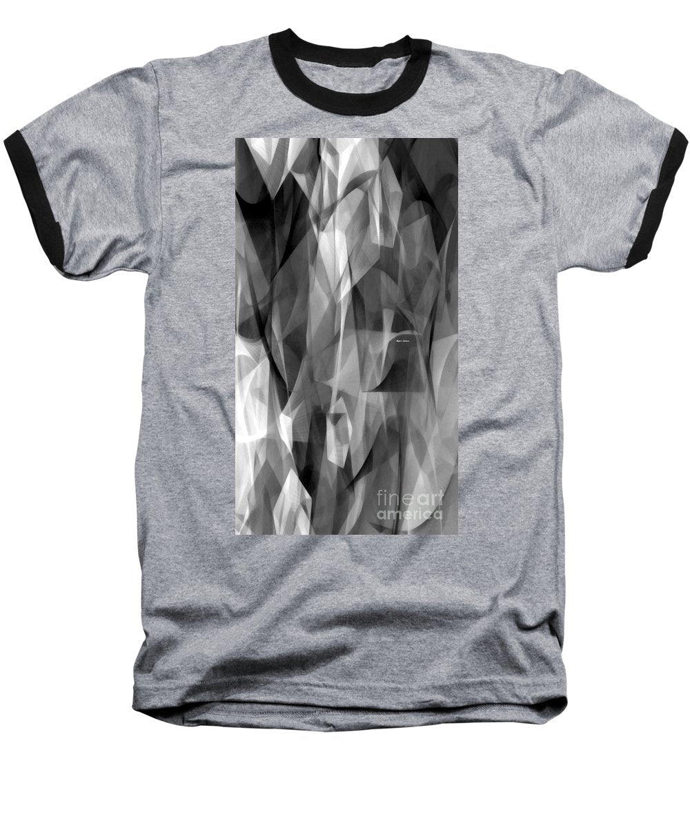 Abstract Black And White Symphony - Baseball T-Shirt