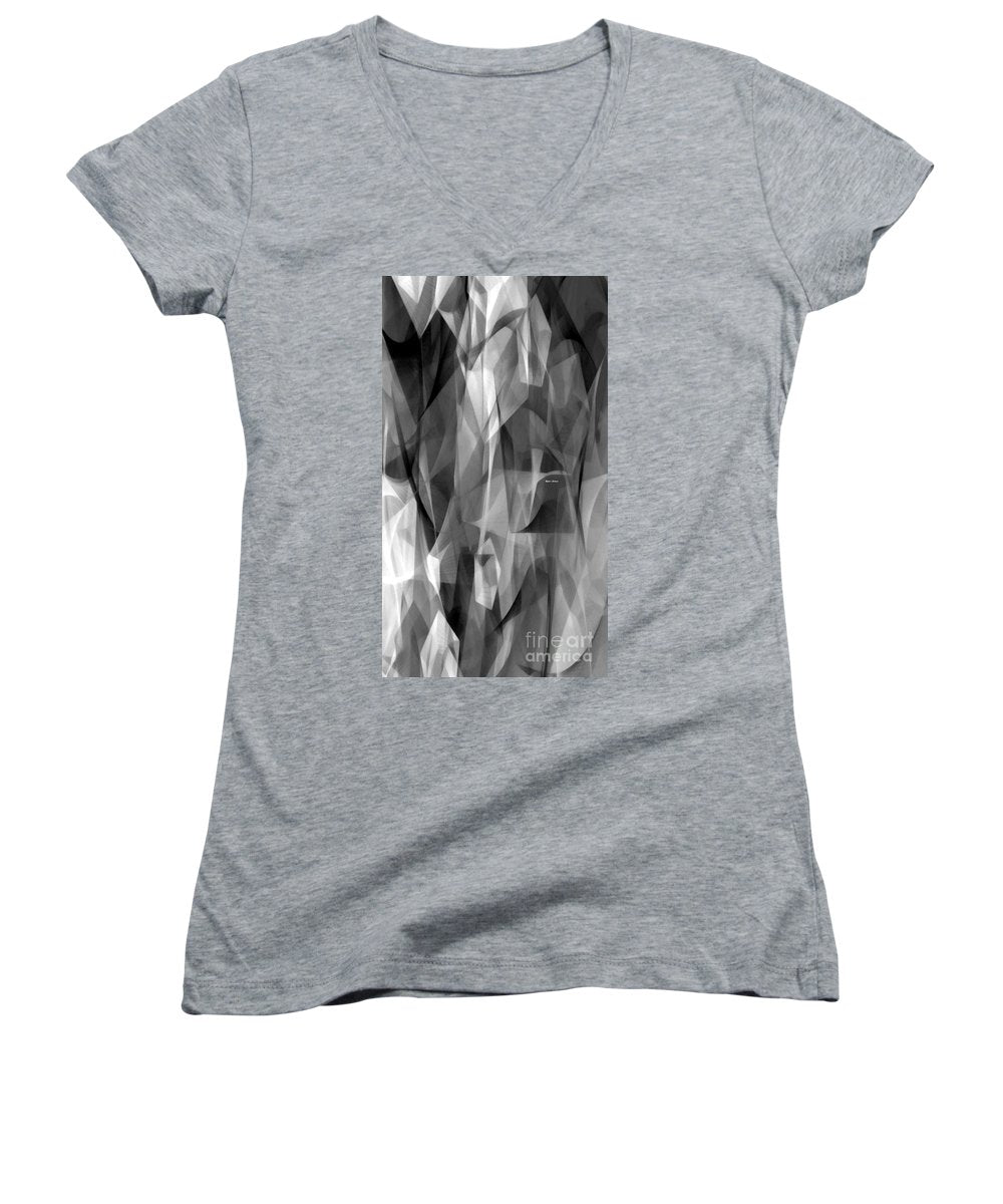 Abstract Black And White Symphony - Women's V-Neck T-Shirt