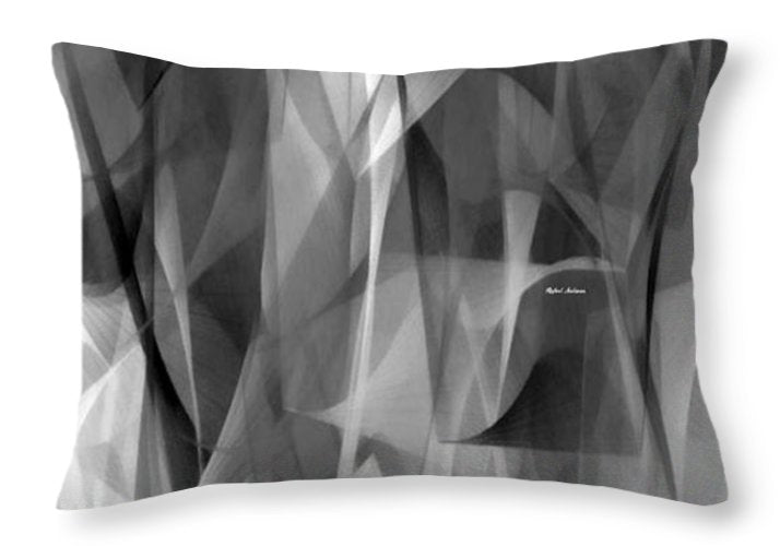 Abstract Black And White Symphony - Throw Pillow