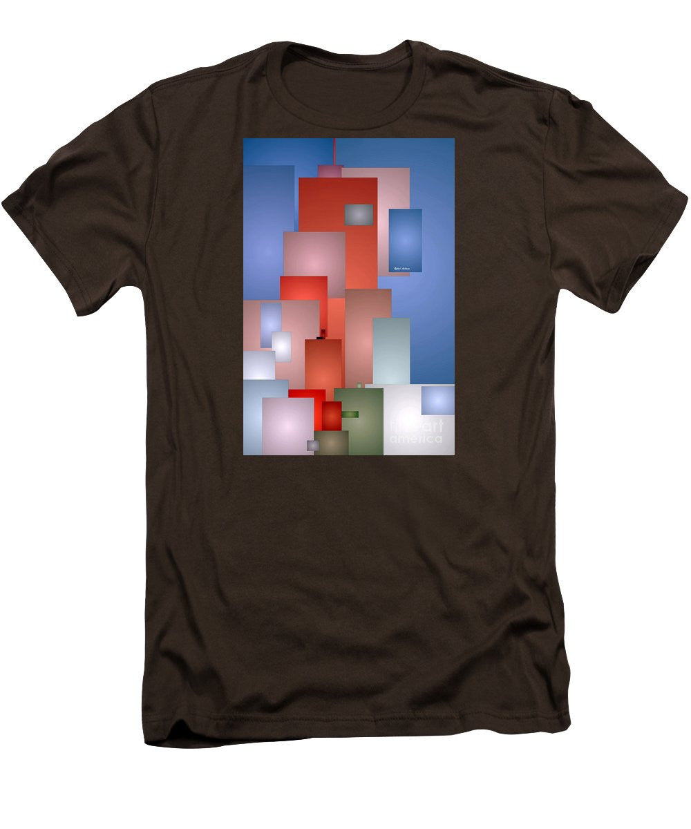 T-shirt pour homme (coupe ajustée) - Paysage urbain abstrait