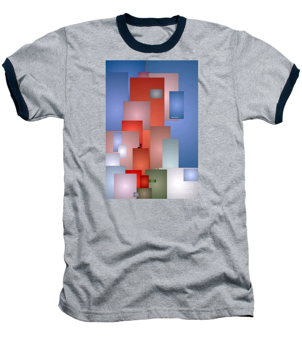 Baseball T-Shirt - Abstract Cityscape