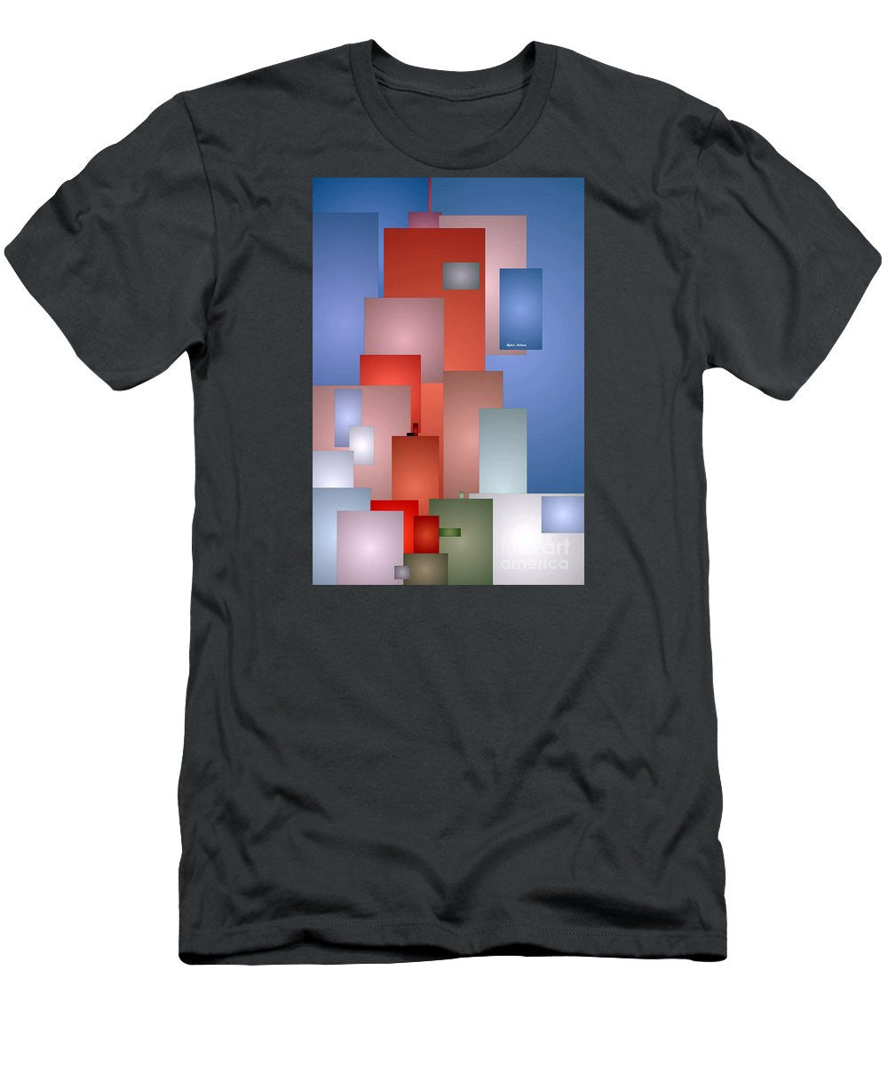 T-shirt pour homme (coupe ajustée) - Paysage urbain abstrait