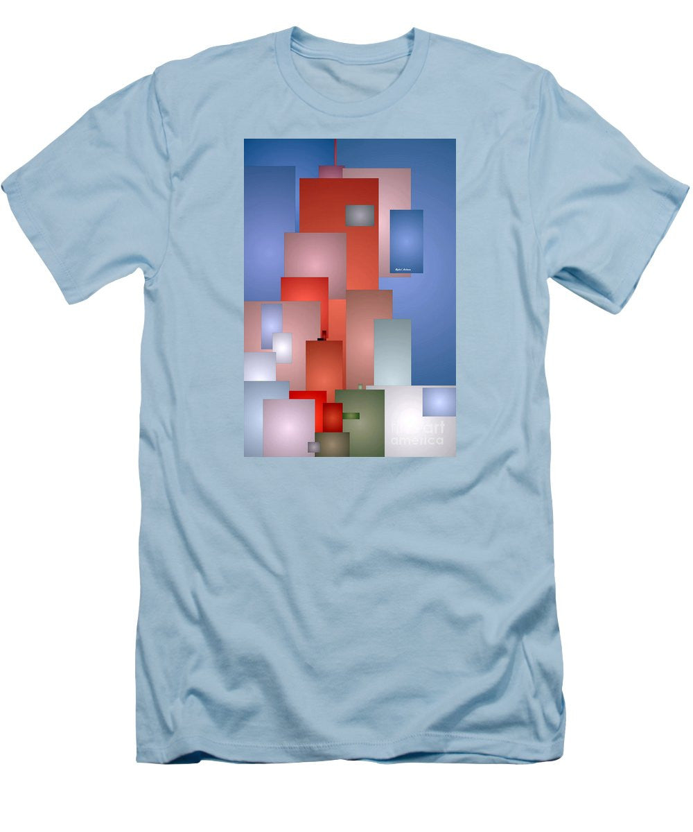 T-shirt pour homme (coupe ajustée) - Paysage urbain abstrait