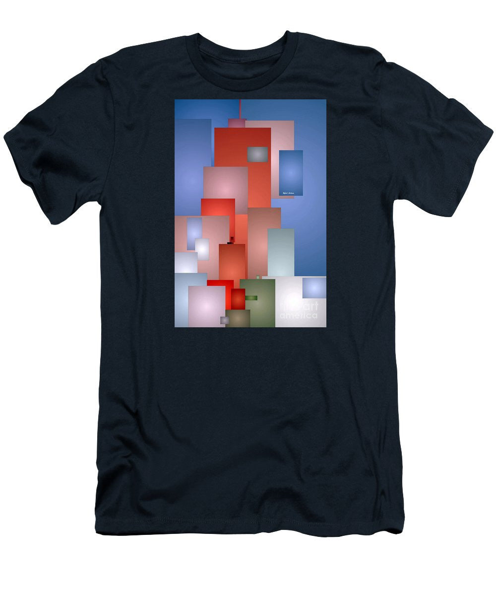 T-shirt pour homme (coupe ajustée) - Paysage urbain abstrait