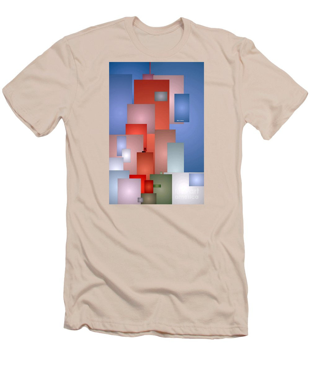 T-shirt pour homme (coupe ajustée) - Paysage urbain abstrait