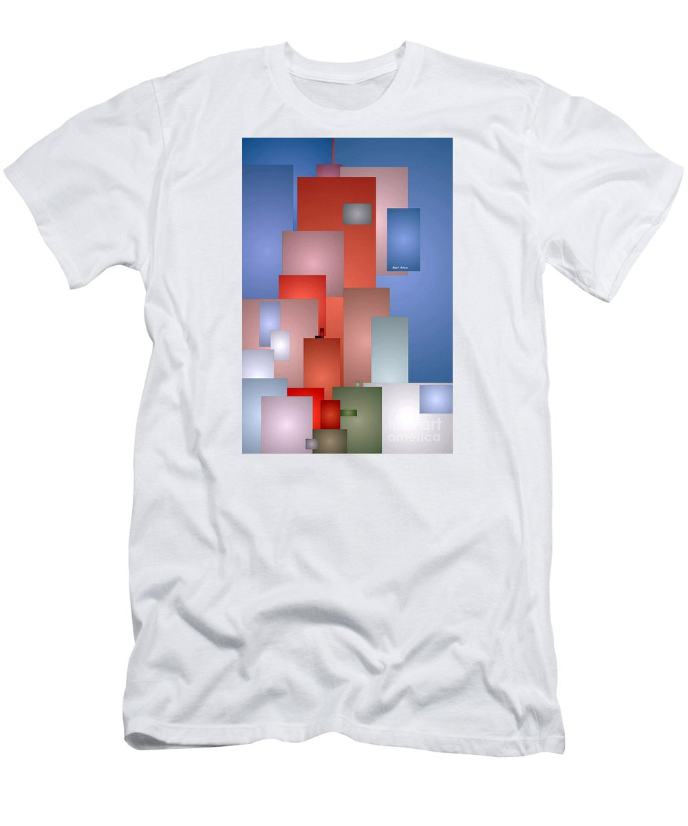 T-shirt pour homme (coupe ajustée) - Paysage urbain abstrait