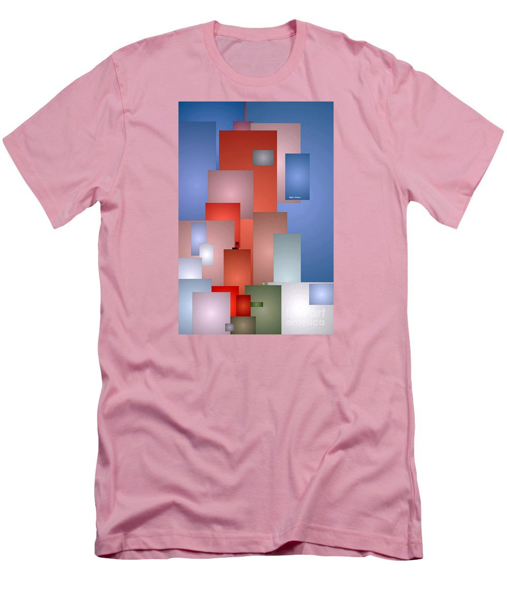 T-shirt pour homme (coupe ajustée) - Paysage urbain abstrait