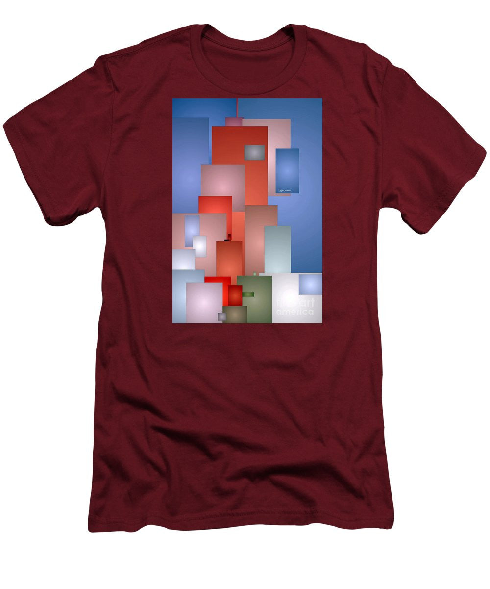 T-shirt pour homme (coupe ajustée) - Paysage urbain abstrait