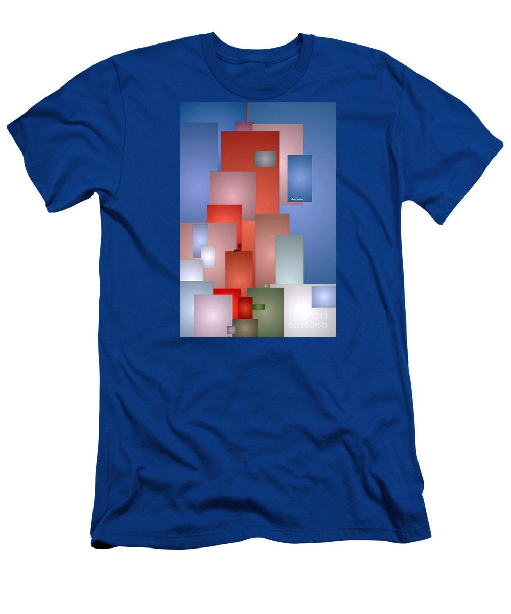 T-shirt pour homme (coupe ajustée) - Paysage urbain abstrait