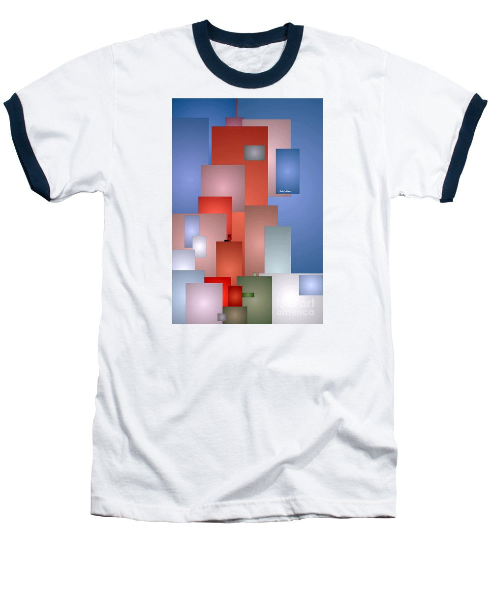 Baseball T-Shirt - Abstract Cityscape