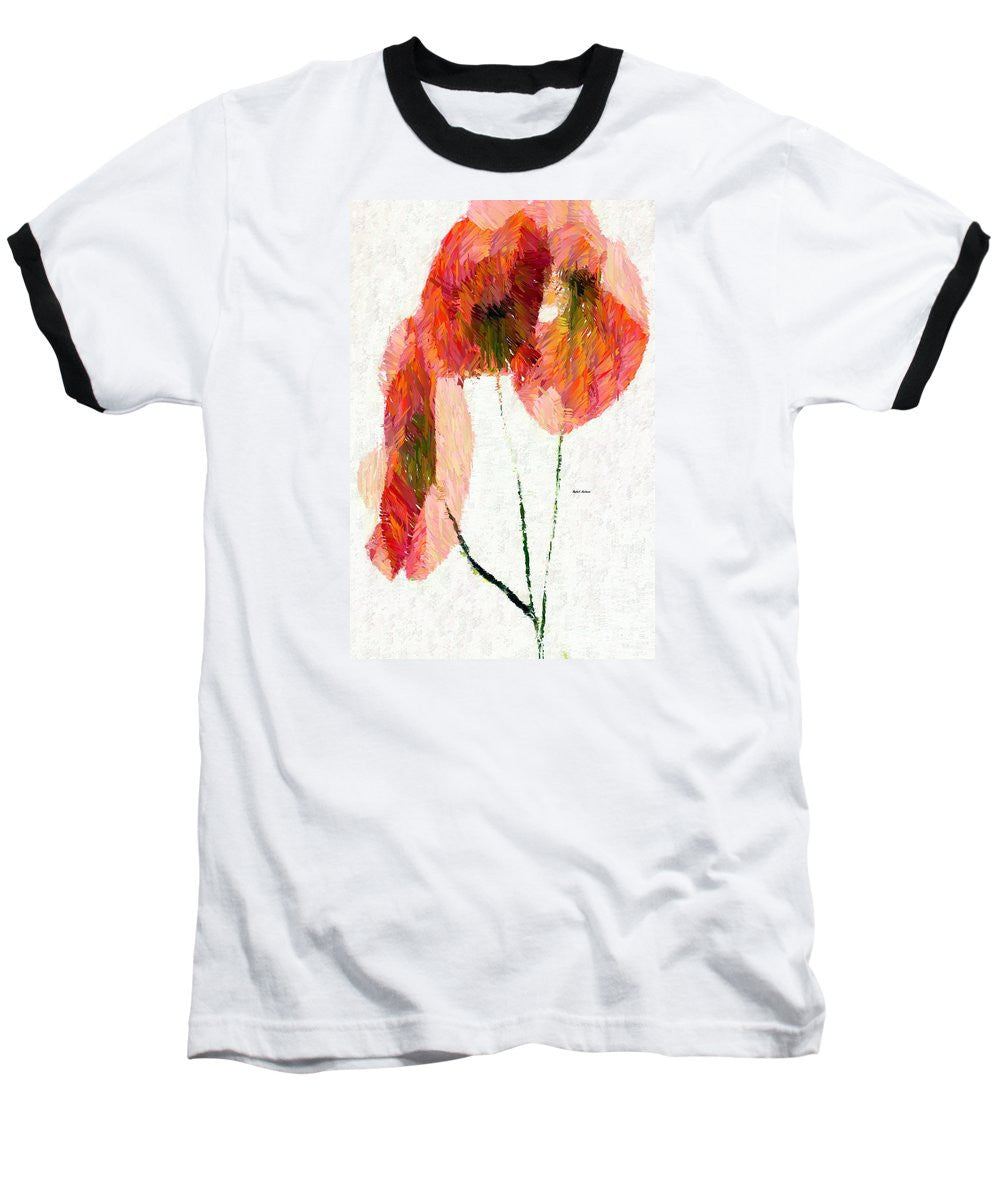 T-shirt de baseball - Fleur abstraite 0718