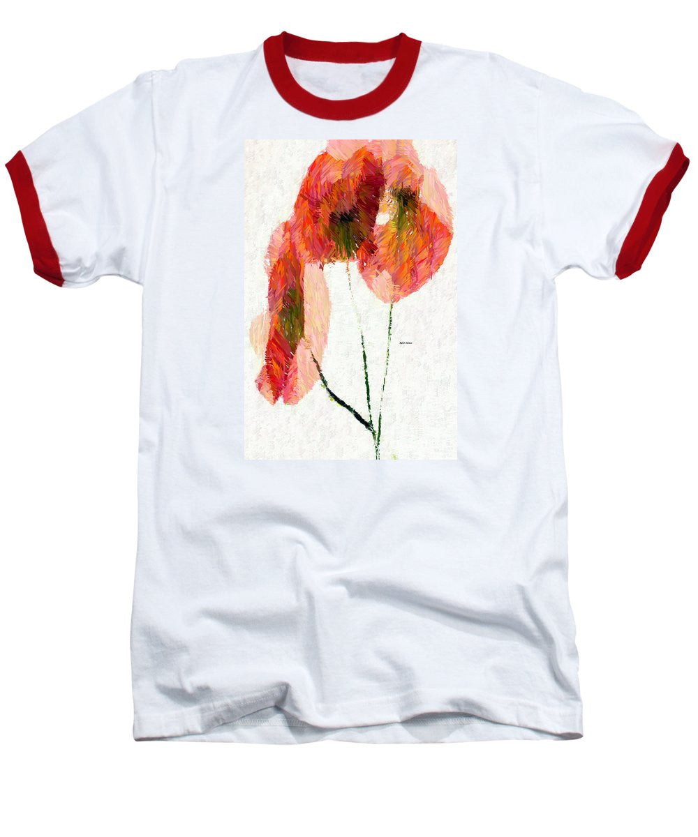 T-shirt de baseball - Fleur abstraite 0718