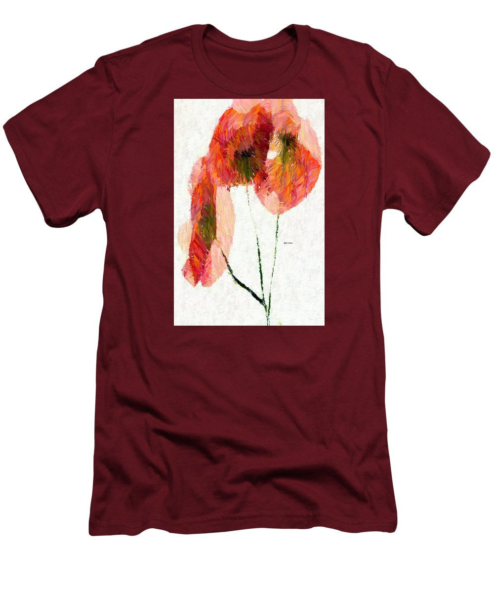 T-shirt pour homme (coupe ajustée) - Fleur abstraite 0718