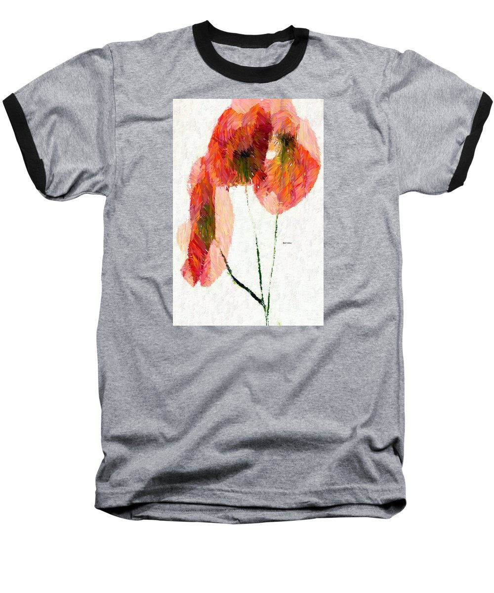 T-shirt de baseball - Fleur abstraite 0718