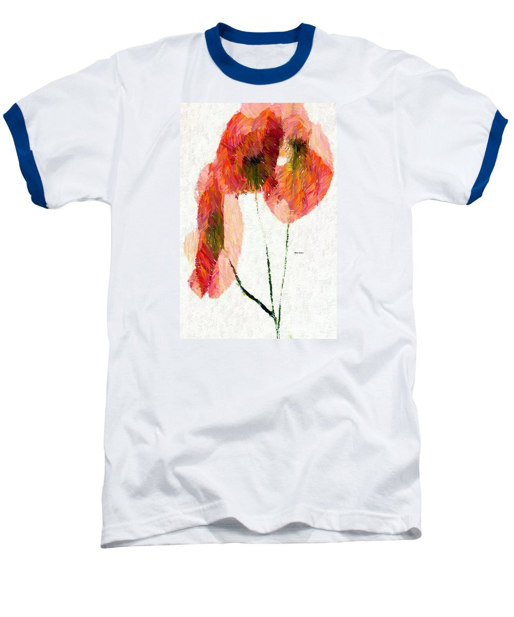 T-shirt de baseball - Fleur abstraite 0718