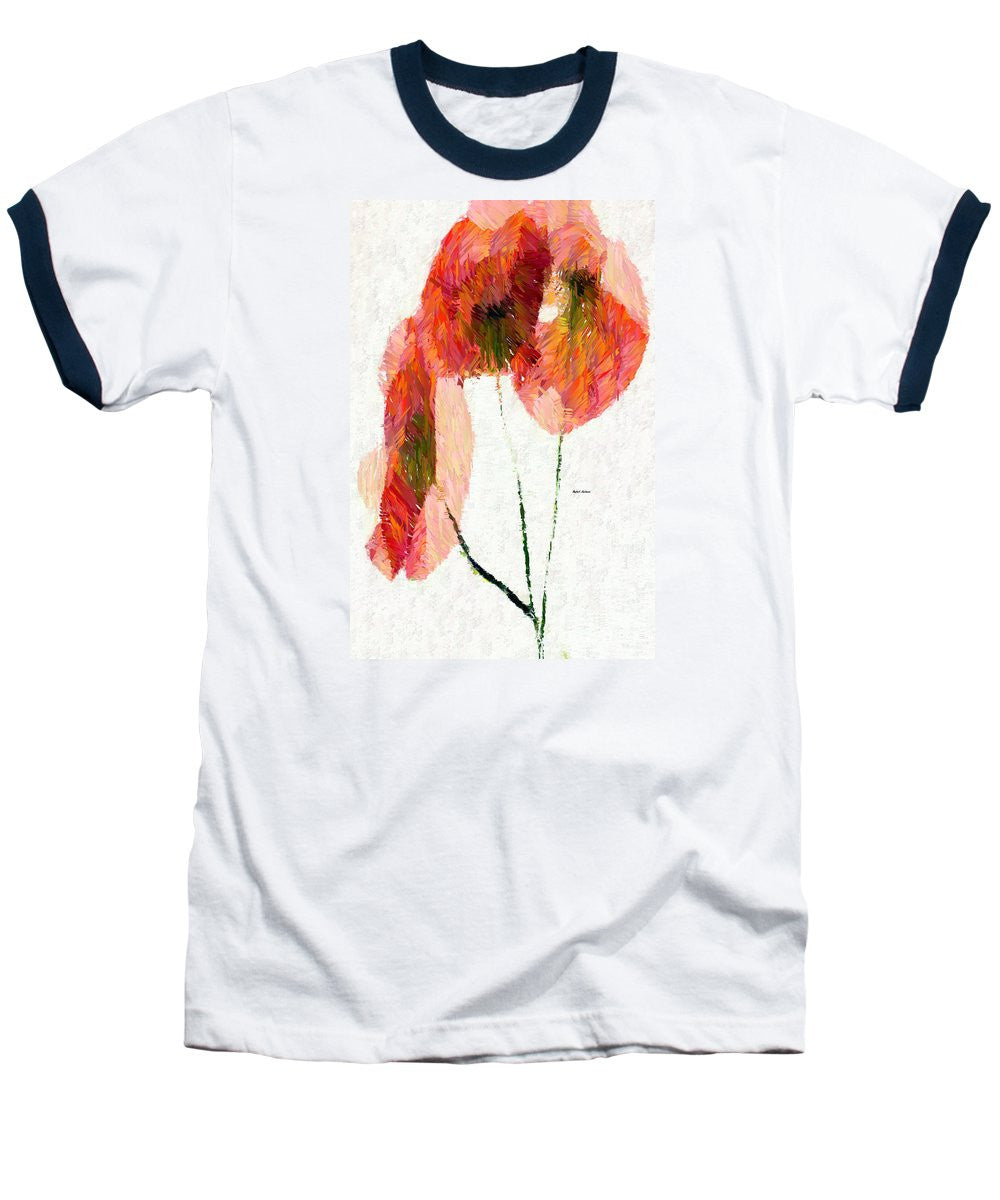 T-shirt de baseball - Fleur abstraite 0718