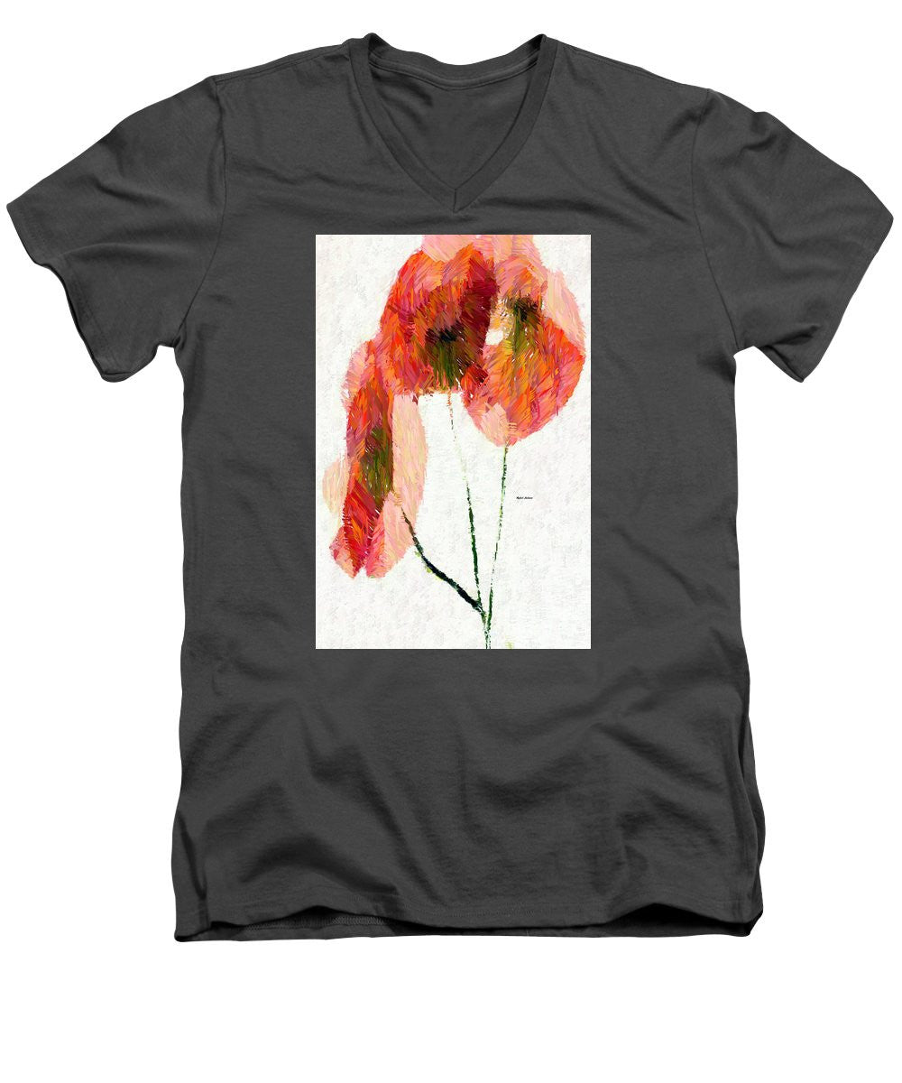 Men's V-Neck T-Shirt - Abstract Flower 0718