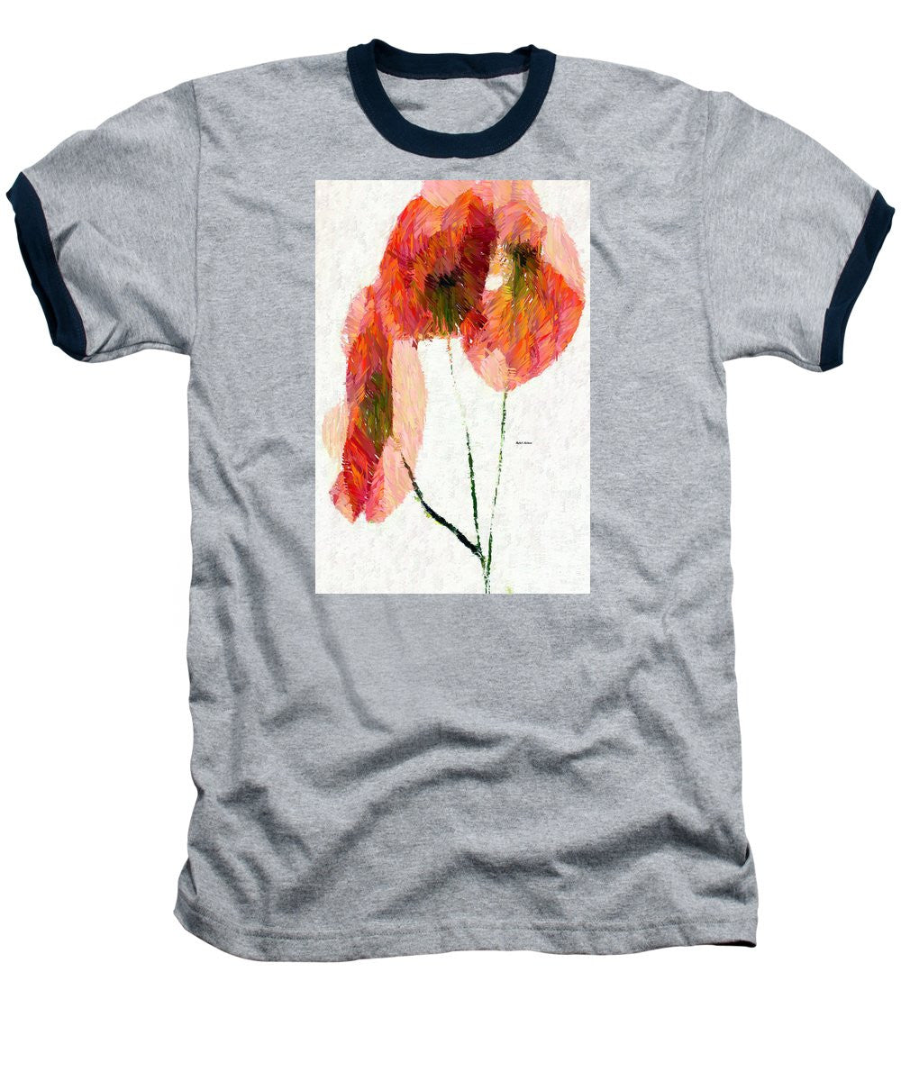 T-shirt de baseball - Fleur abstraite 0718