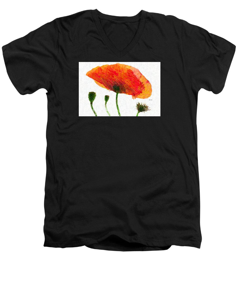 Men's V-Neck T-Shirt - Abstract Flower 0723