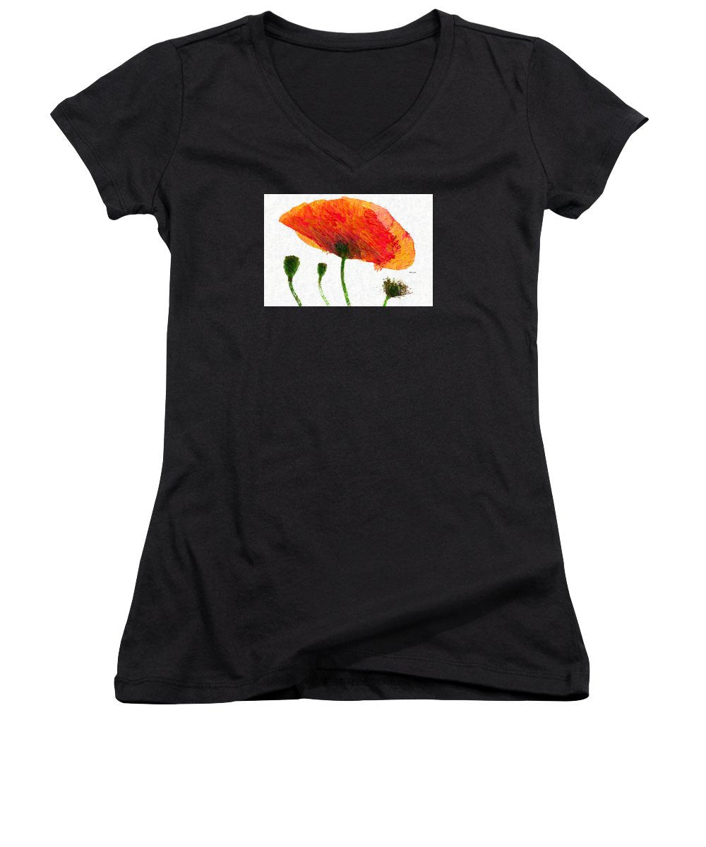 Women's V-Neck T-Shirt (Junior Cut) - Abstract Flower 0723