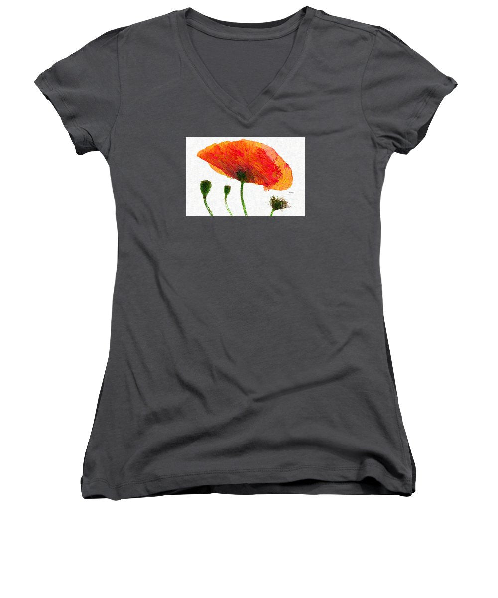 Women's V-Neck T-Shirt (Junior Cut) - Abstract Flower 0723