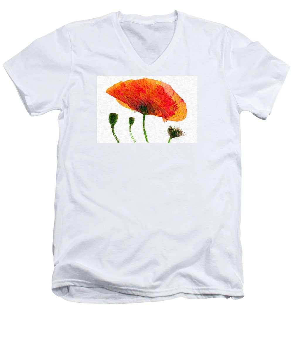 Men's V-Neck T-Shirt - Abstract Flower 0723