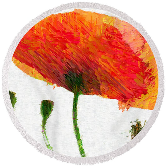 Round Beach Towel - Abstract Flower 0723