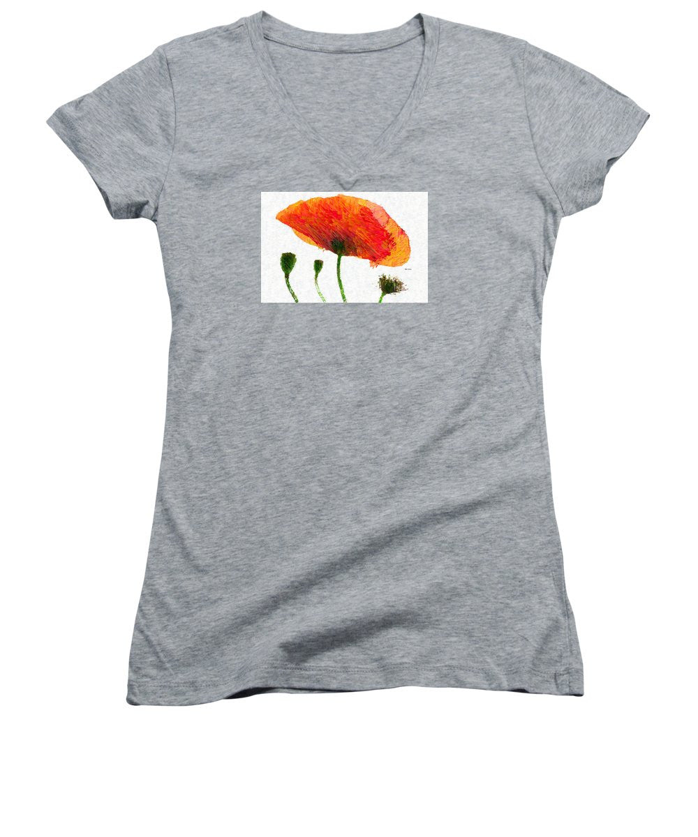 Women's V-Neck T-Shirt (Junior Cut) - Abstract Flower 0723