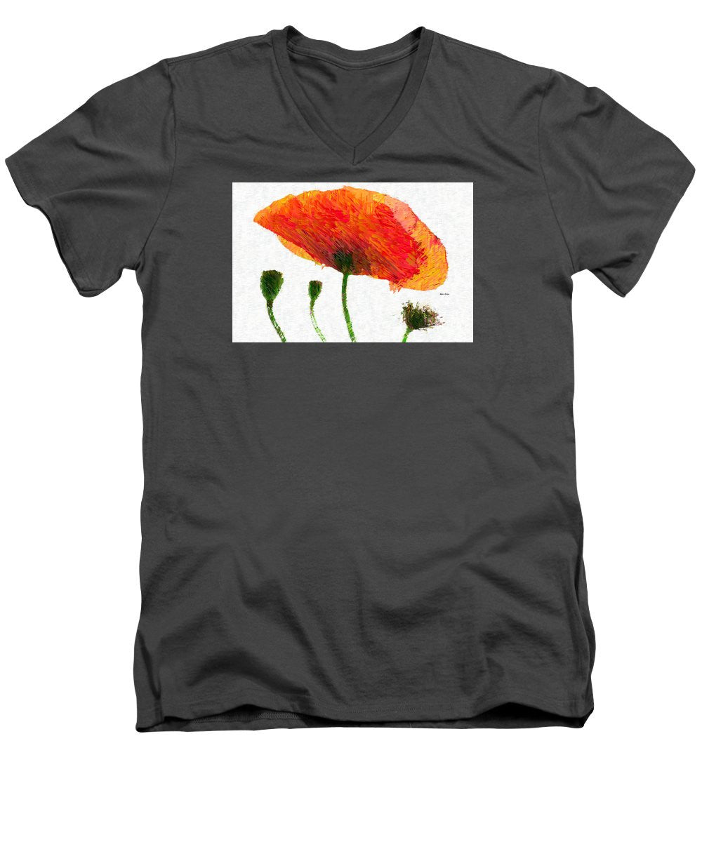 Men's V-Neck T-Shirt - Abstract Flower 0723