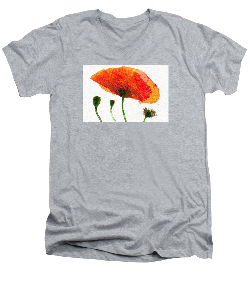 Men's V-Neck T-Shirt - Abstract Flower 0723