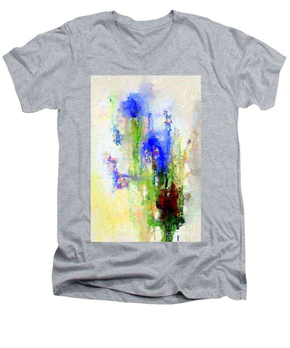 Men's V-Neck T-Shirt - Abstract Flower 0797